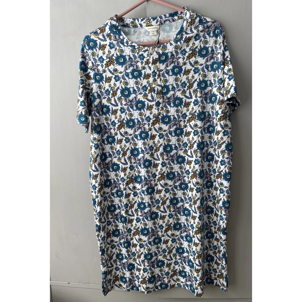 Vera Bradley Floral Short Sleeve Night T Shirt Dress Womens XS Perfect Cond. 36"